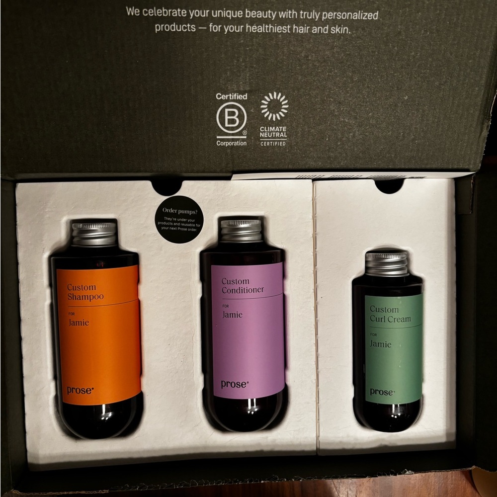 Prose Custom Hair Care Set, color care, soft waves, Arcadia scent